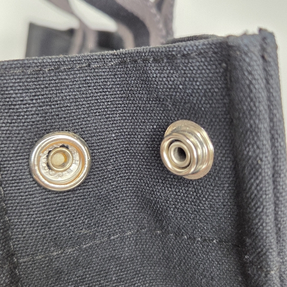 Hermes Small 12"x9" Canvas Tote Bag Stylish In Black and Gray - Picture 12 of 13